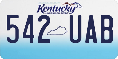 KY license plate 542UAB