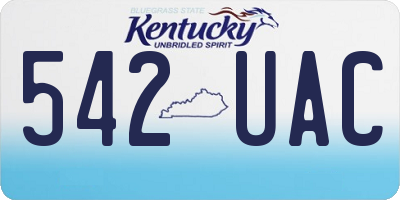 KY license plate 542UAC