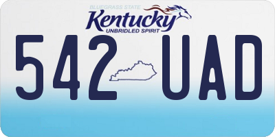 KY license plate 542UAD