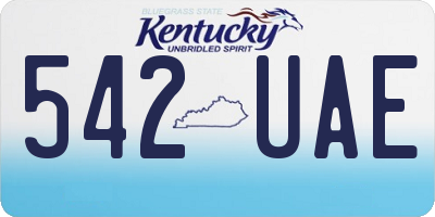 KY license plate 542UAE