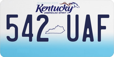 KY license plate 542UAF
