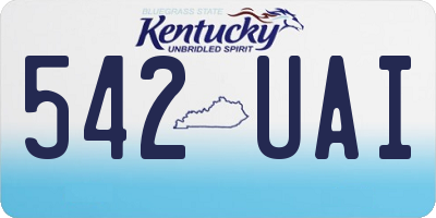 KY license plate 542UAI