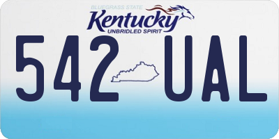 KY license plate 542UAL
