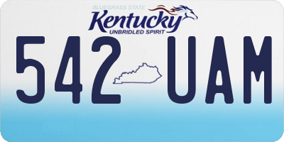 KY license plate 542UAM