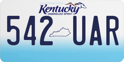 KY license plate 542UAR