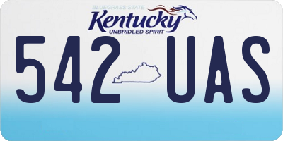 KY license plate 542UAS