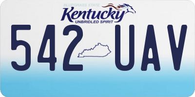 KY license plate 542UAV