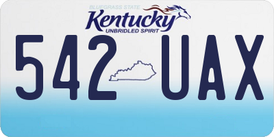 KY license plate 542UAX