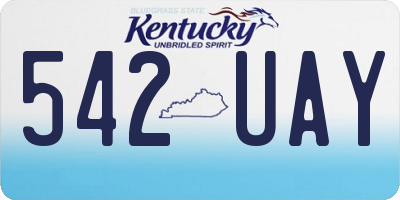 KY license plate 542UAY