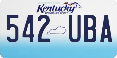 KY license plate 542UBA