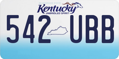 KY license plate 542UBB