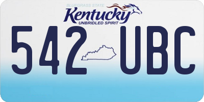 KY license plate 542UBC