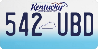 KY license plate 542UBD