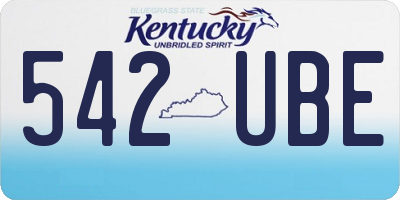 KY license plate 542UBE