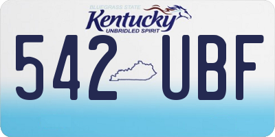 KY license plate 542UBF