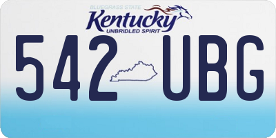 KY license plate 542UBG