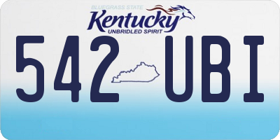KY license plate 542UBI