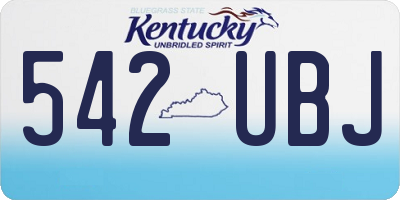 KY license plate 542UBJ