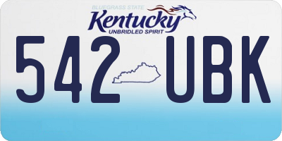 KY license plate 542UBK