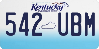 KY license plate 542UBM