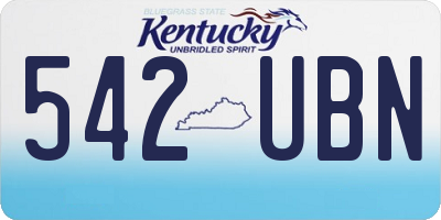 KY license plate 542UBN
