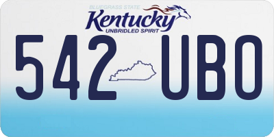 KY license plate 542UBO