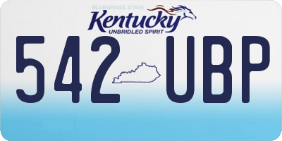 KY license plate 542UBP