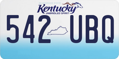 KY license plate 542UBQ
