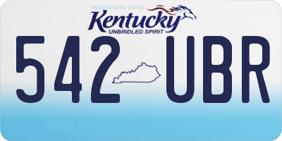 KY license plate 542UBR