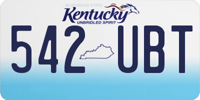 KY license plate 542UBT