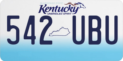 KY license plate 542UBU