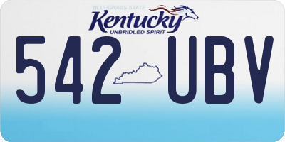 KY license plate 542UBV