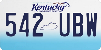 KY license plate 542UBW