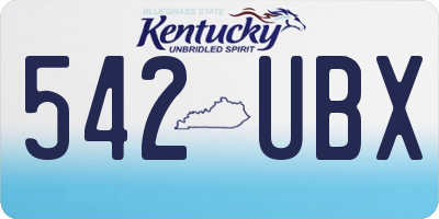 KY license plate 542UBX