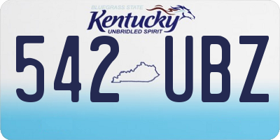 KY license plate 542UBZ