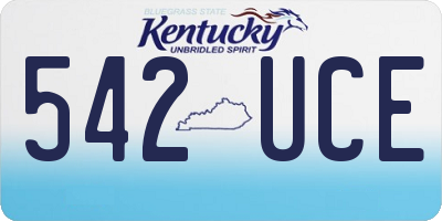 KY license plate 542UCE