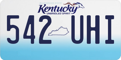KY license plate 542UHI