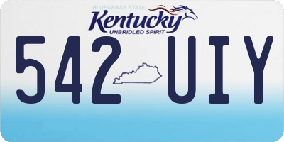 KY license plate 542UIY