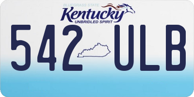 KY license plate 542ULB