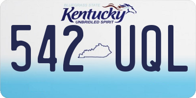 KY license plate 542UQL