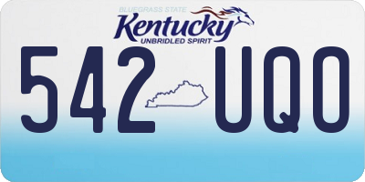 KY license plate 542UQO