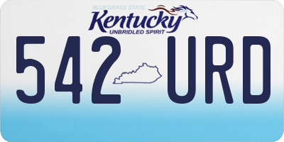 KY license plate 542URD