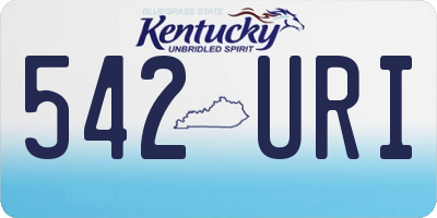 KY license plate 542URI