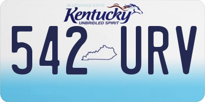 KY license plate 542URV