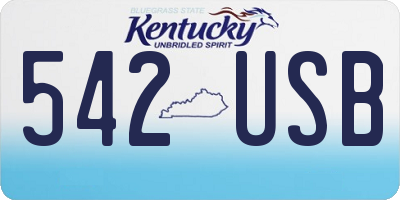 KY license plate 542USB