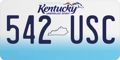 KY license plate 542USC
