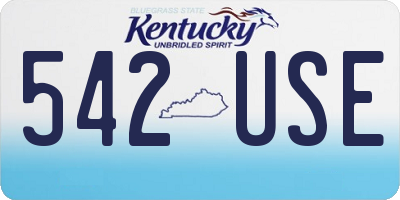 KY license plate 542USE