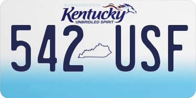 KY license plate 542USF