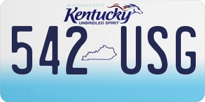 KY license plate 542USG