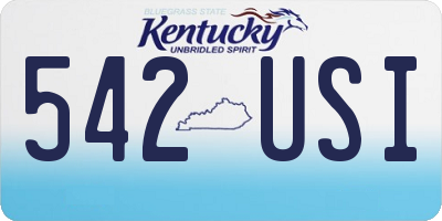 KY license plate 542USI